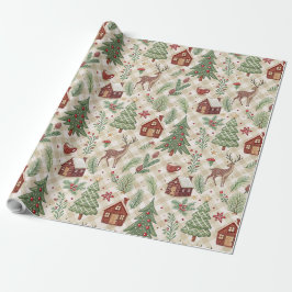 Papel De Presente Aesthetic Holiday Checkered Wrapping Paper