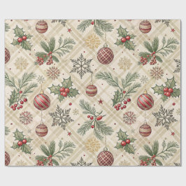 Papel De Presente Aesthetic Holiday Checkered Wrapping Paper