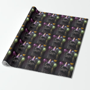 Papel De Presente Affenpinscher Cachorro Balões de Nascimento