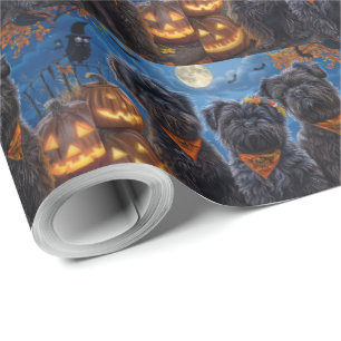 Papel De Presente Affenpinscher Halloween Assustador