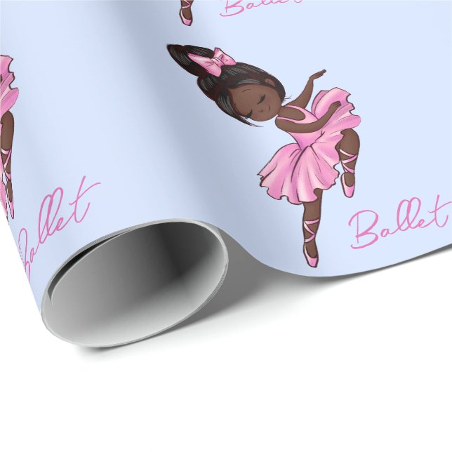 Papel De Presente África-americana Ballerina rosa, Balé roxo (Ponta do rolo)