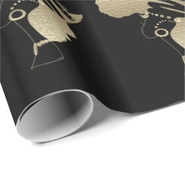 Papel De Presente África no Dourado