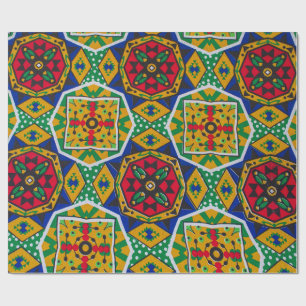 Papel De Presente African Geometric Mosaic Ankole Style Textile Prin