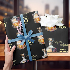 Papel De Presente Aged to Perfection Men's 55th Whiskey Birthday 