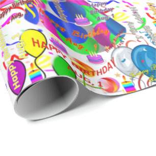 Papel De Presente Agosto, 1º Aniversário do Presente