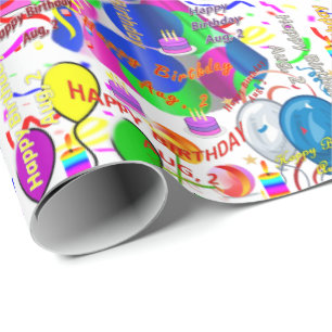 Papel De Presente Agosto, 2 Aniversário, Papel de Embraiagem