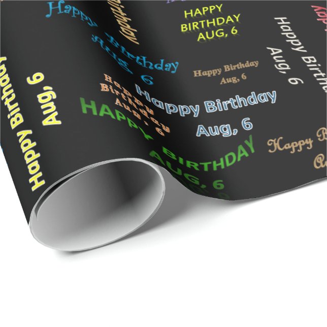 Papel De Presente Agosto, 6 de Aniversário (Ponta do rolo)