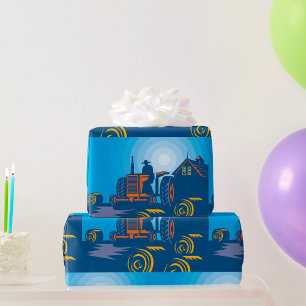 Papel De Presente Agricultor Num Trator