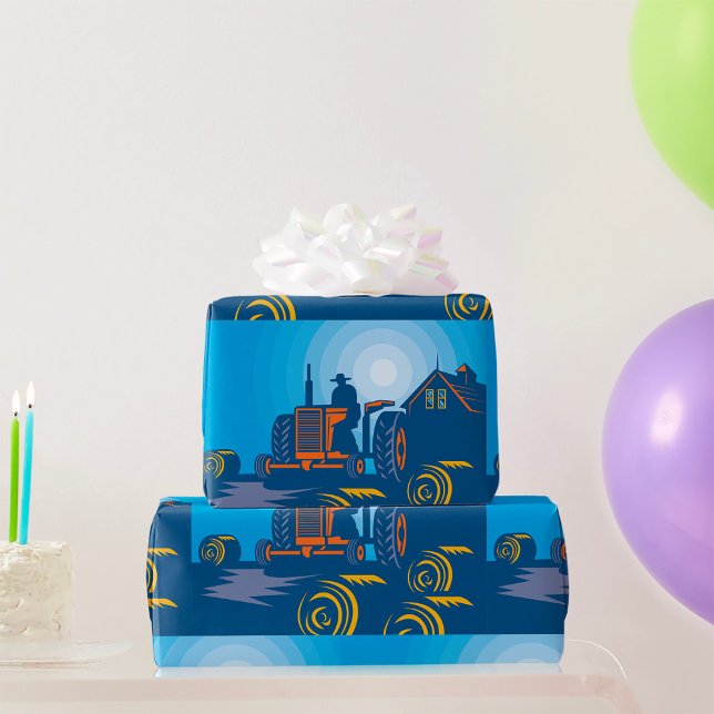 Papel De Presente Agricultor Num Trator (Criador carregado)