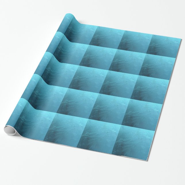 Papel De Presente Água Congelada Gelo Azul Frost Quic Inverno Metáli (Desenrolado)