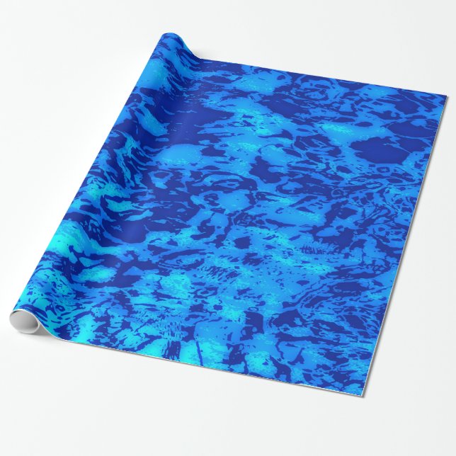 Papel De Presente Água doce do oceano personalizada Navy Deep (Desenrolado)