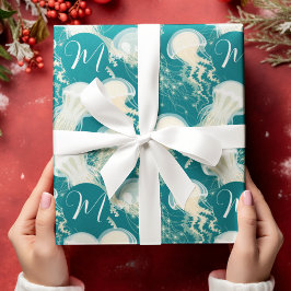 Papel De Presente Água-Vapor No Monograma Da Época De Verão Do Ocean