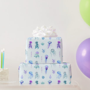 Papel De Presente Água-viva e algas marinhas