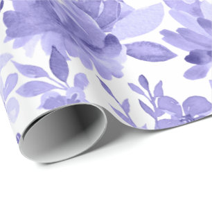 Papel De Presente Aguarela malva & branca lindo floral