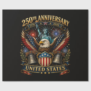 Papel De Presente Águia Patriótica do 250º Aniversário dos Estados U