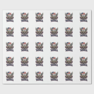 Papel De Presente Águia Patriótica Merica Camisa Vintage Vetor Desig