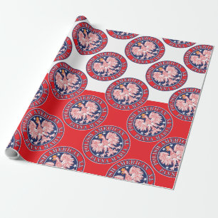Papel De Presente Águia Polonesa Americana de Panna Maria Texas