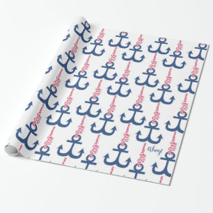 Papel De Presente Ahoy Vintage Anchor.