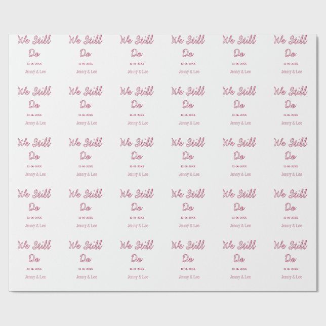 Papel De Presente Ainda fazemos maron cinza nome data ano boho retrô (Aberto)
