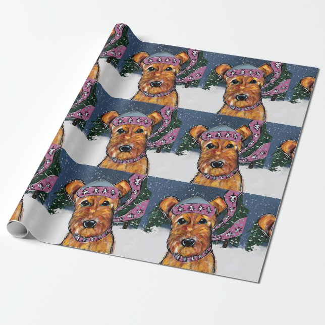 Papel De Presente Airedale Terriers (Desenrolado)