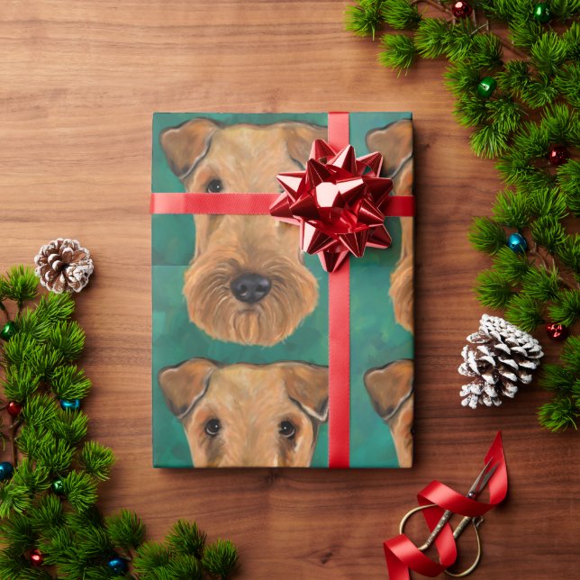 Papel De Presente Airedale Terriers (Presente de Natal)