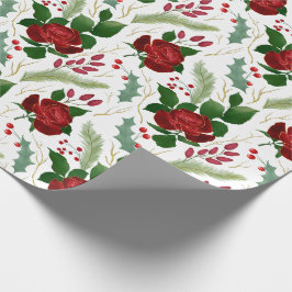 Papel De Presente Airelas de rosa de cor aquosa de ouro leguminosas