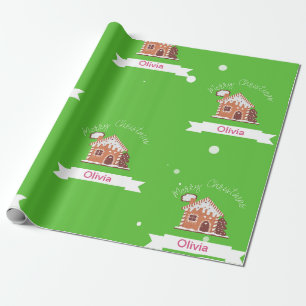 Papel De Presente AKA Nome personalizado Feliz Pão de Natal
