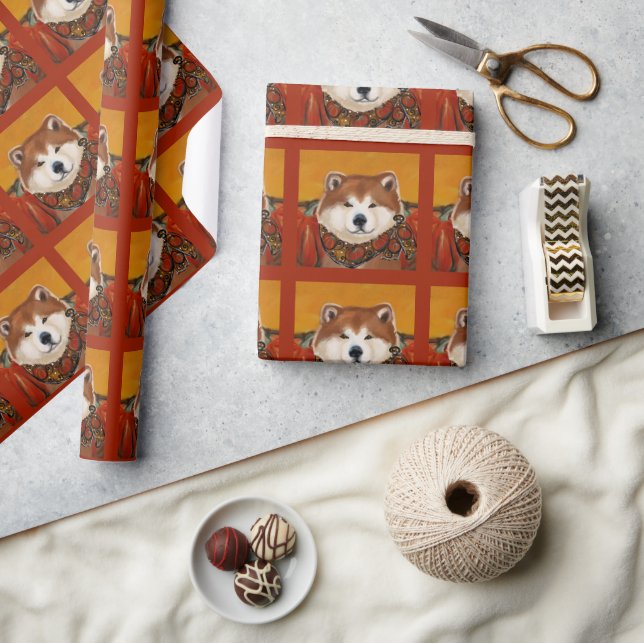 PAPEL DE PRESENTE AKITA            (Artesanato)