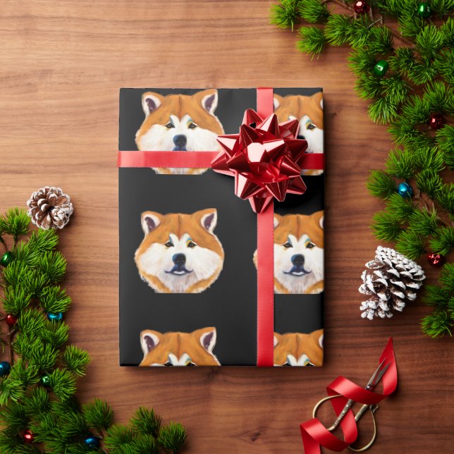 PAPEL DE PRESENTE AKITA (Presente de Natal)