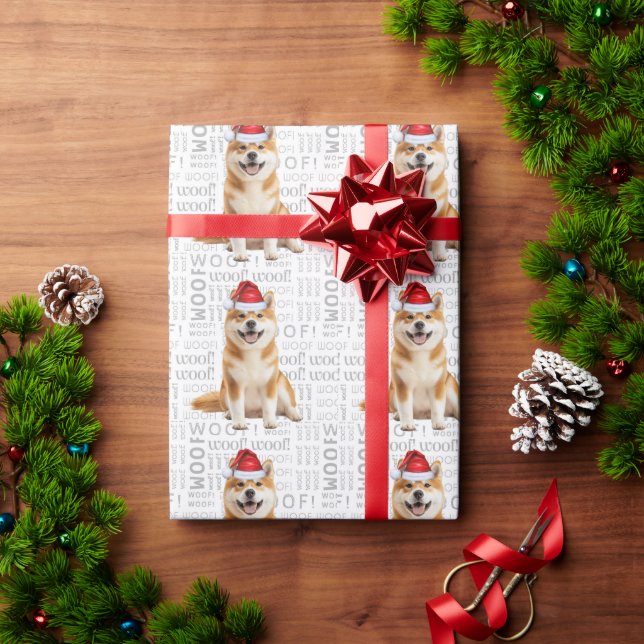 Papel De Presente Akita de Natal para Amante de Cachorro Feriado (Presente de Natal)