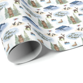 Papel De Presente Alaska Animal Toile (Original Colors)