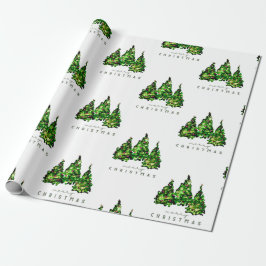 Papel De Presente Alcohol Ink Design Christmas Tree Gift Wrap