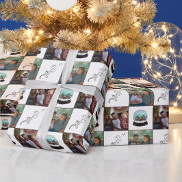 Papel De Presente Aldeia de Bola de Neve de Vidro Marrom Natal 2 Fot