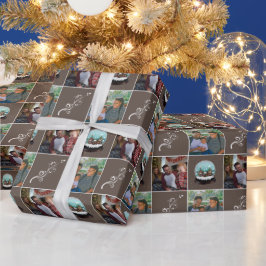 Papel De Presente Aldeia de Bola de Neve de Vidro Natal Marrom 2 Fot