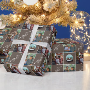 Papel De Presente Aldeia de Bola de Neve de Vidro Natal Marrom 2 Fot