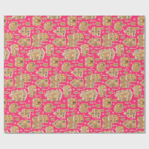 Papel De Presente Aldeia de Férias Gingerbread