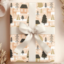 Aldeia de Urso de Natal Rosa Preto Dourado Moderno