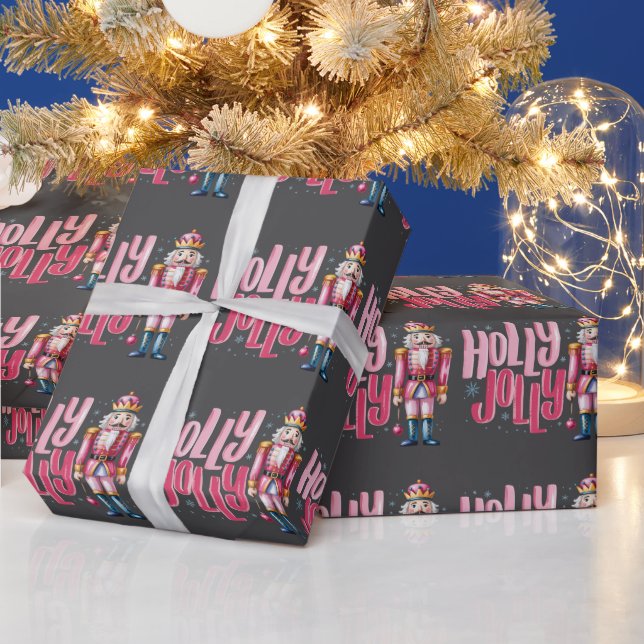Papel De Presente Alegre Quebra-Nozes Natal Coquette Préppy (Feriados)