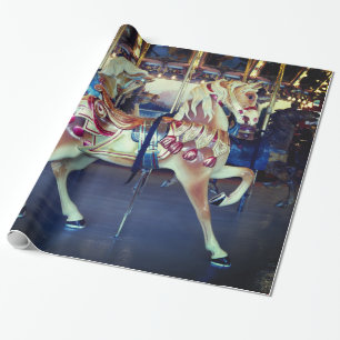 Papel De Presente Alegres Pastel do vintage vão foto do carrossel do