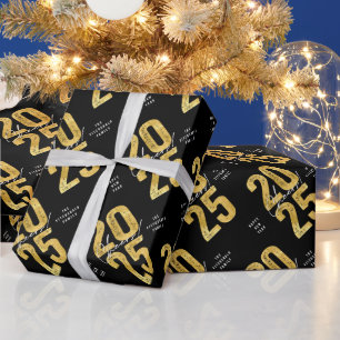 Papel De Presente Alegria À Tipografia Dourada 2022 Ano Novo Modern