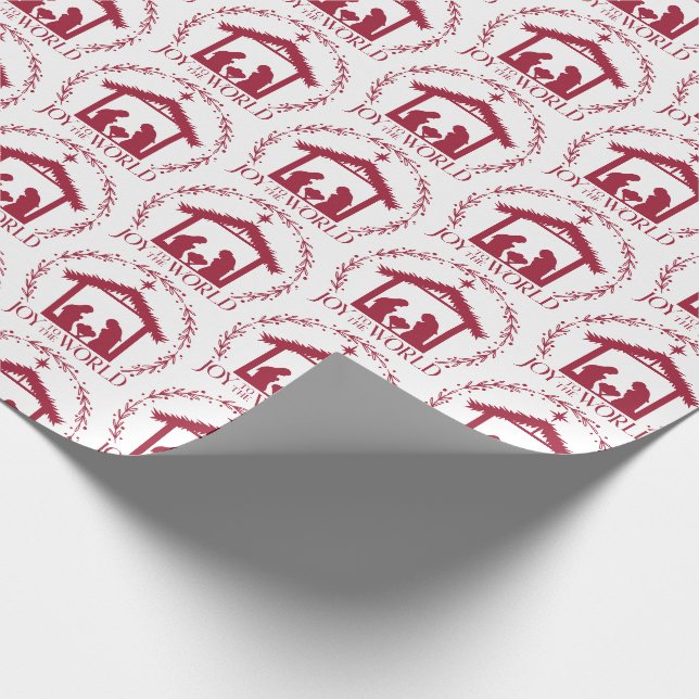 Papel De Presente Alegria ao Mundo Natal Vermelho (Ponta)