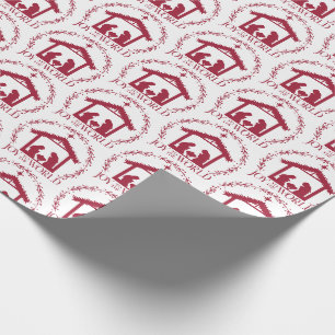 Papel De Presente Alegria ao Natal Vermelho Mundial