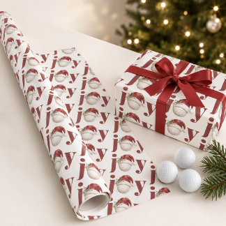 Papel De Presente Alegria Bola de Golfe Natal Chapéu de Papai Noel A