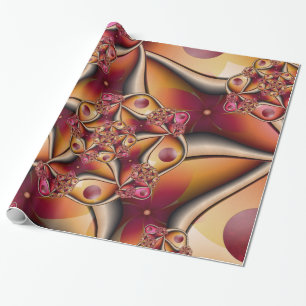 Papel De Presente Alegria Colorida Abstrata Vermelho Laranja Fantasi