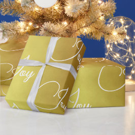 Papel De Presente Alegria de cores Dourada do Cartões de natal de Na