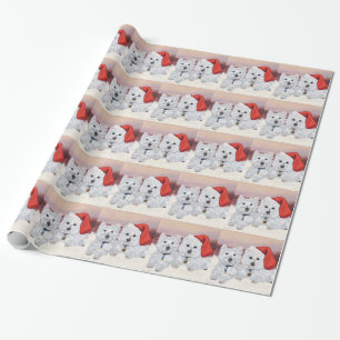 Papel De Presente Alegria de Natal dos Westies