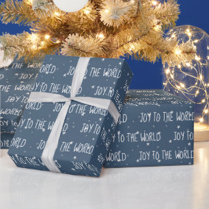 Papel De Presente Alegria de Natal para o texto mundial sobre estrel