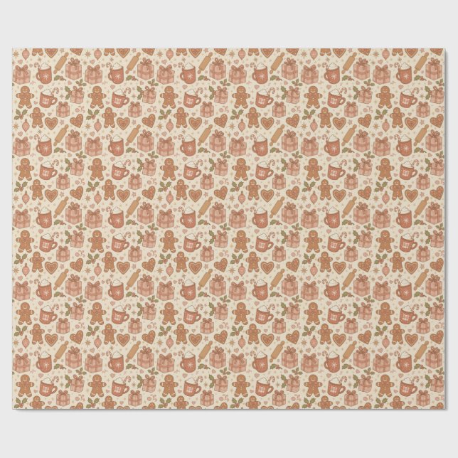 Papel De Presente Alegria de Pão de Mel (Aberto)