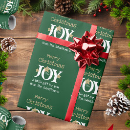 Papel De Presente Alegria! Joyful Chic Rustic Script Green Natal
