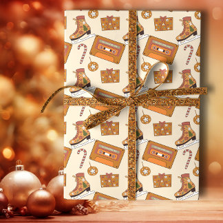 Papel De Presente Alegria Natalina Retro